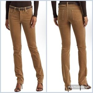 NWT LAUREN Ralph Lauren Corduroy Mid-Rise Tan Straight Pant Size 14W